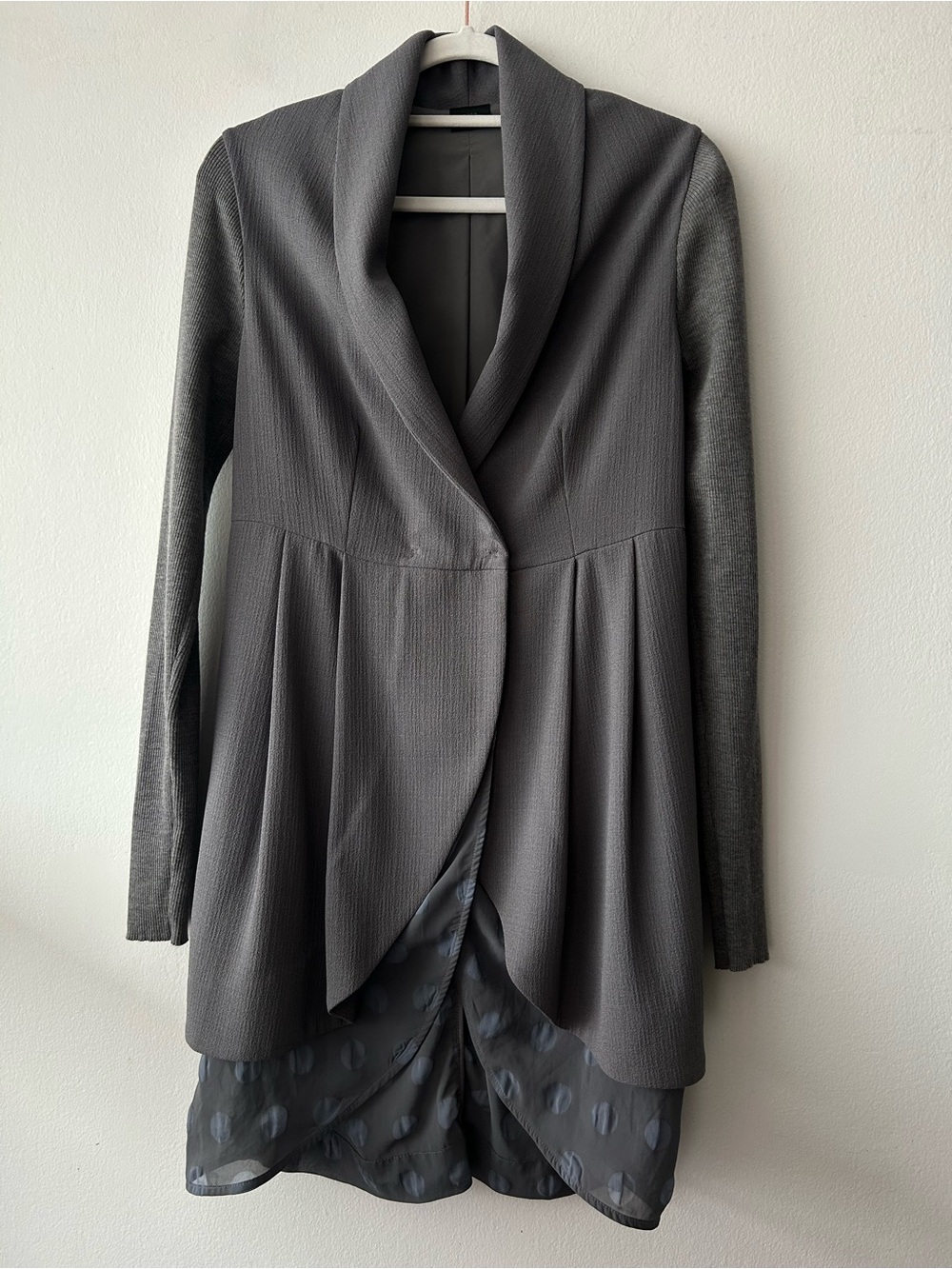 Crea Concept avant-garde Lagenlook layered cardigan jacket in grey